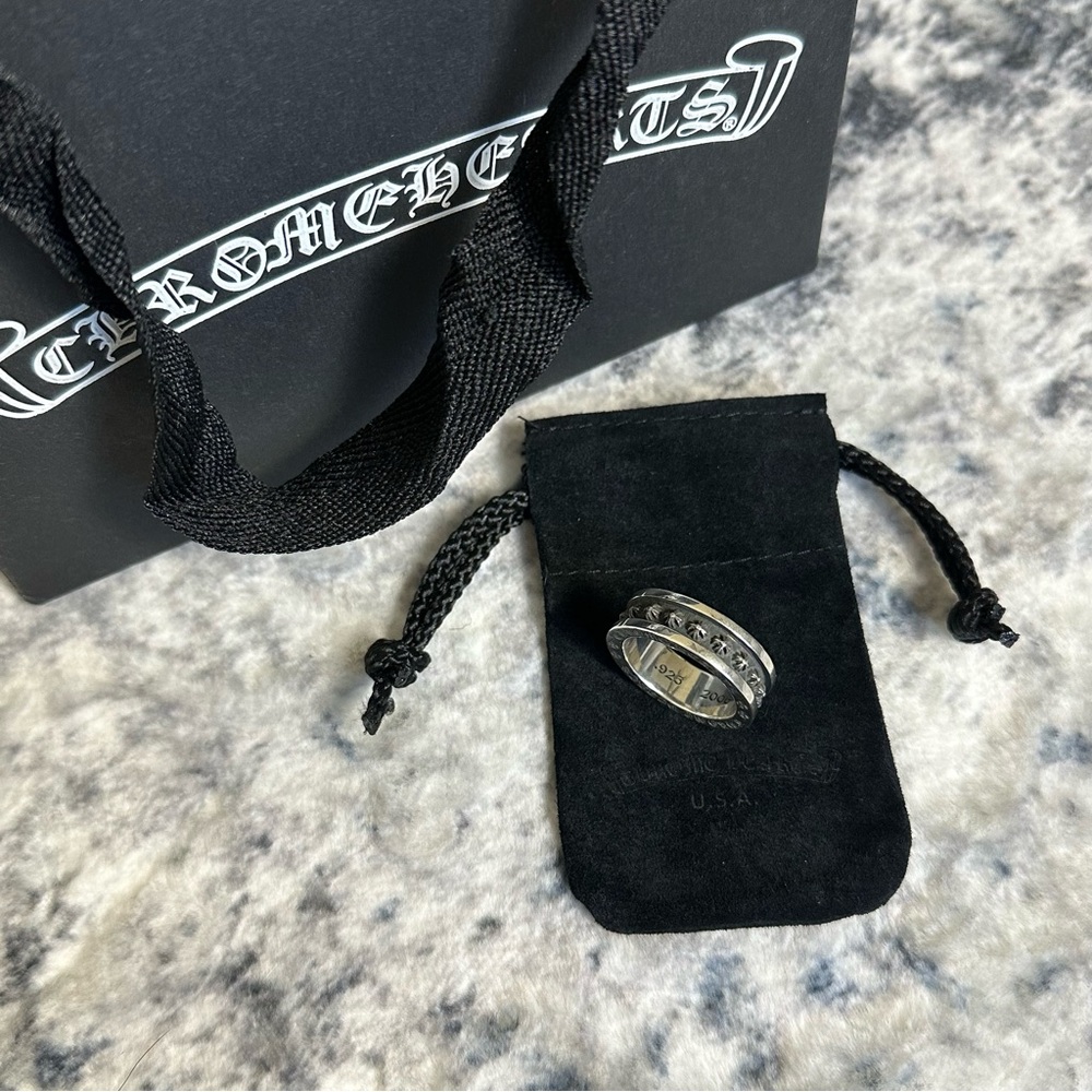 Chrome Hearts Mini Plus Ring Size 9 + Dust Bag + Gift Bag